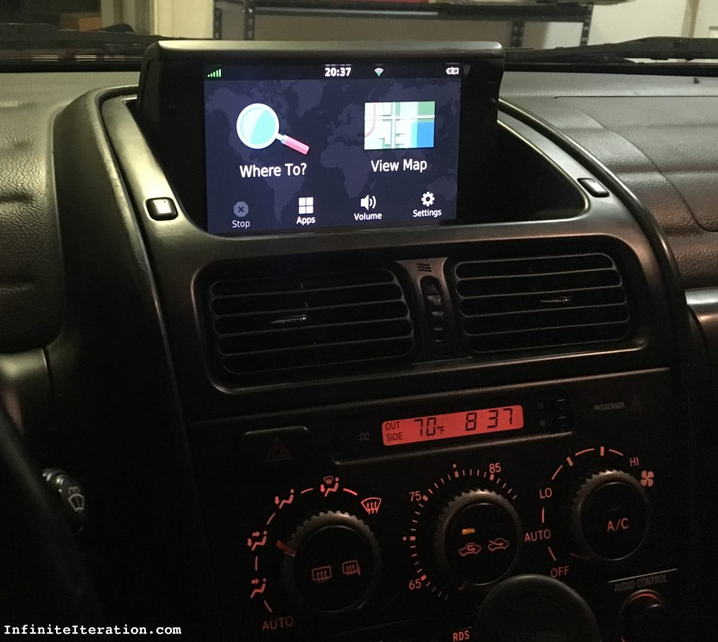 Nav assembly re-installed in dash