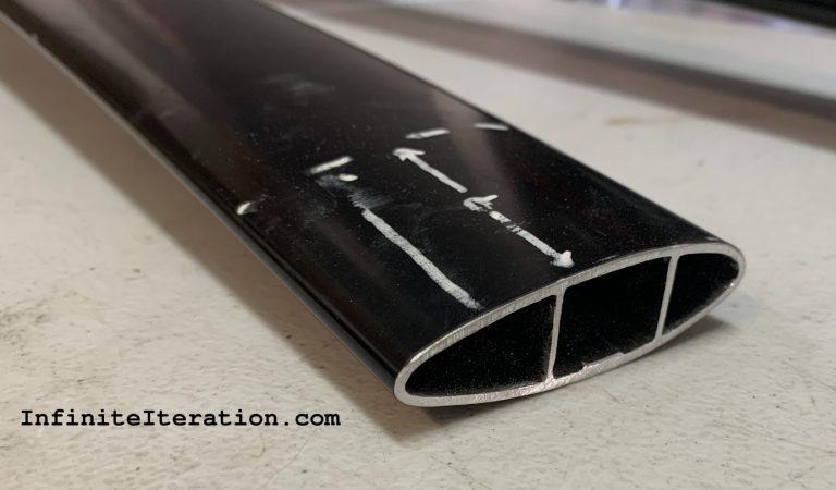 Finished cut on cross bar