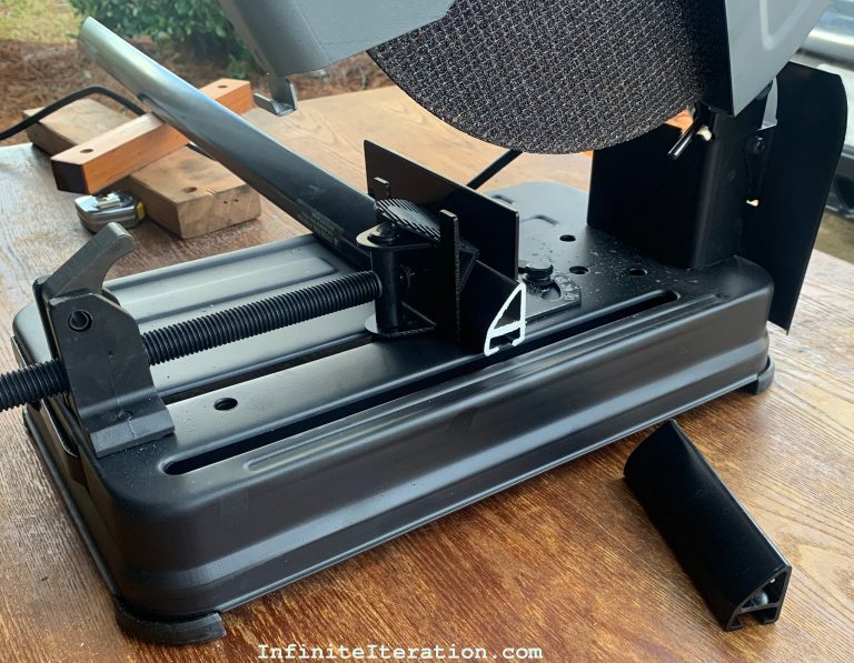 Cutting roof-rack rail with chop saw
