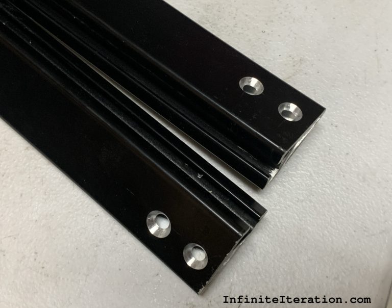 Countershink done in roof rails