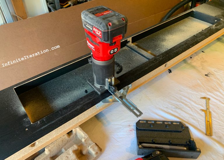 Lack shelf cutout edges being routed