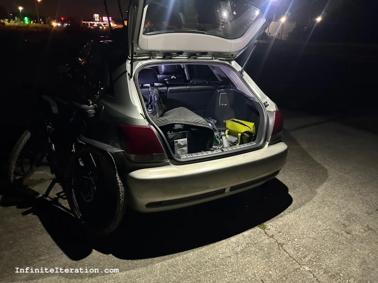 IS300 Sportcross with trunk open, showing custom lights inside hatch